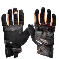 Sweep Перчатки кожаные+текстиль Hammer Black/Orange в Самаре