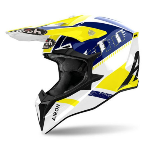 Airoh Мотошлем Wraaap Feel Yellow/Blue Gloss в Самаре